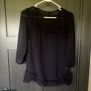 Gap Navy Blue Ruffled Women's Top- Size XS
